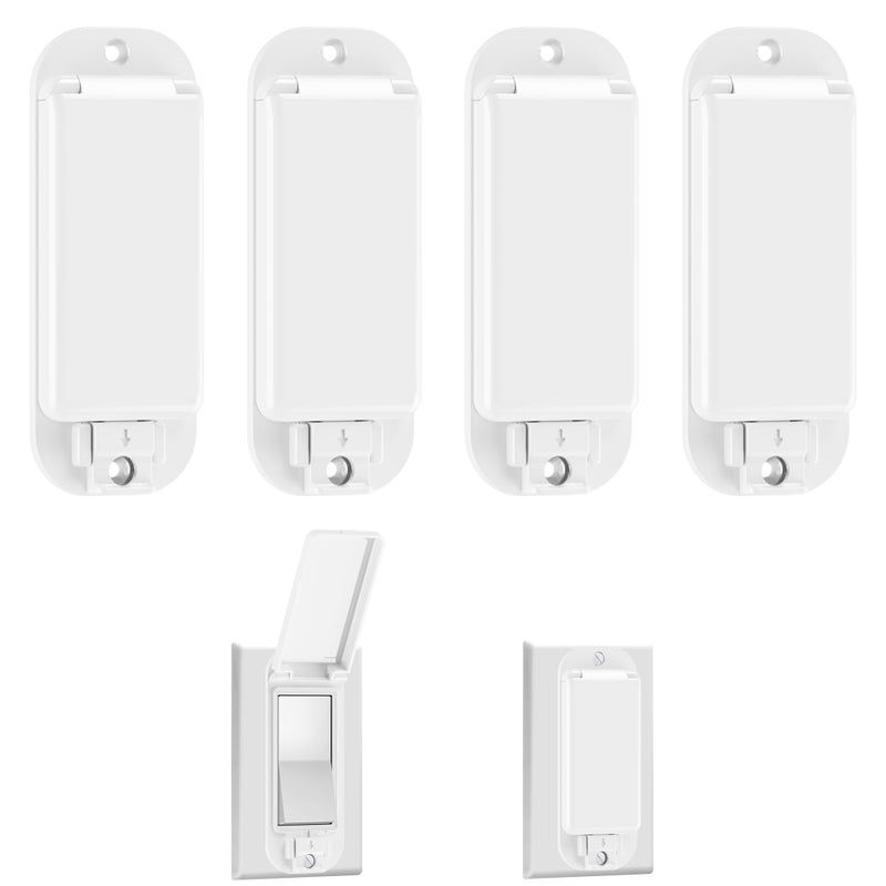 LRANFOW 4 Light Switch Guard Cover, Baby Proof Wall Switch Cover Guard For Rocker Light Switch Protects Your Lights Or Circuits From Being Accidentally Turned On Or Off - Image 1